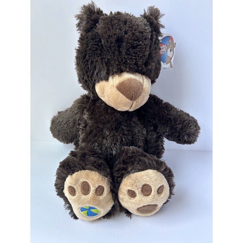 Buddy Balls Convertible Teddy Bear Plush 13" brown Fur Ball Stuffed Animal Toy